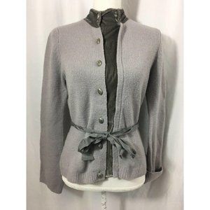 HWR Monogram ANTHROPOLOGIE  Gray Wool Cardigan